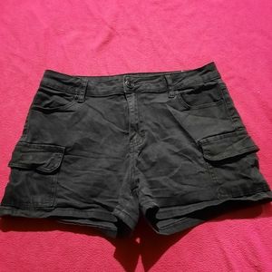 Black jean shorts